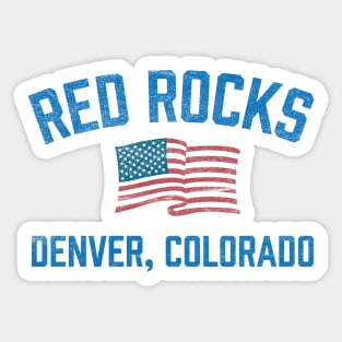 Red Rocks Denver Colorado Vintage Athletic Sticker